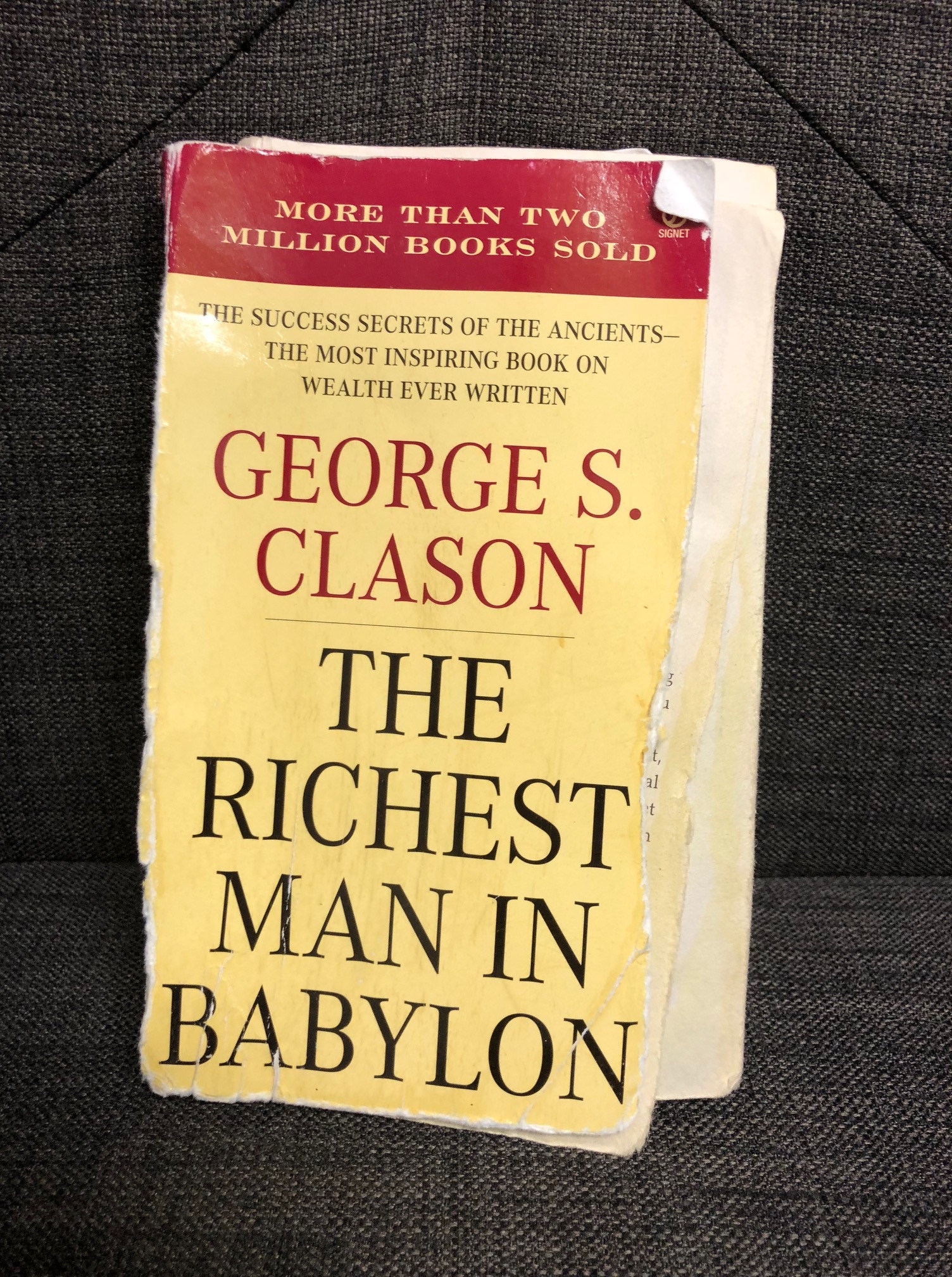 James's well-worn copy of The Richest Man in Babylon
